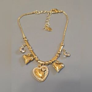 Handmade Gold Heart Charm Bracelet - Women Jewelry